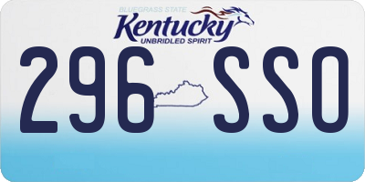 KY license plate 296SSO