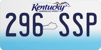 KY license plate 296SSP