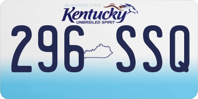 KY license plate 296SSQ