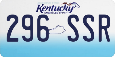 KY license plate 296SSR