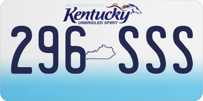 KY license plate 296SSS