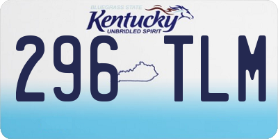 KY license plate 296TLM