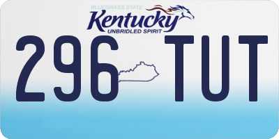 KY license plate 296TUT