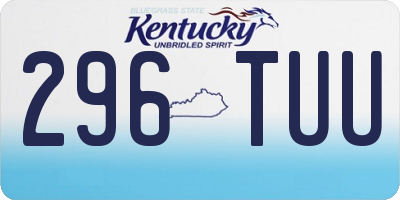 KY license plate 296TUU