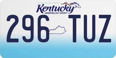 KY license plate 296TUZ