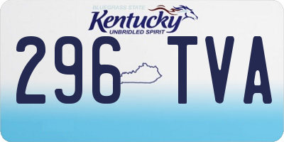KY license plate 296TVA