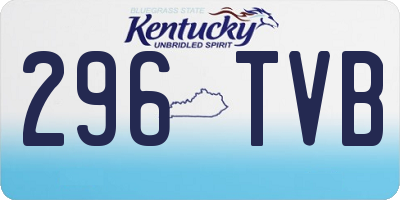 KY license plate 296TVB