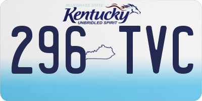 KY license plate 296TVC