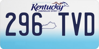 KY license plate 296TVD