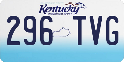 KY license plate 296TVG