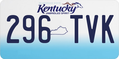 KY license plate 296TVK