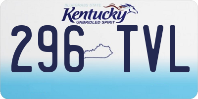 KY license plate 296TVL