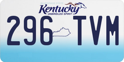 KY license plate 296TVM