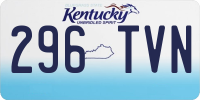 KY license plate 296TVN