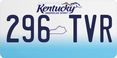 KY license plate 296TVR