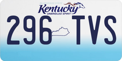 KY license plate 296TVS