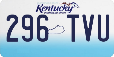 KY license plate 296TVU