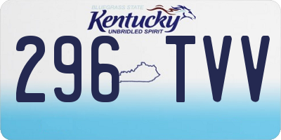 KY license plate 296TVV