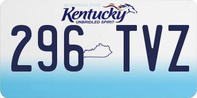KY license plate 296TVZ