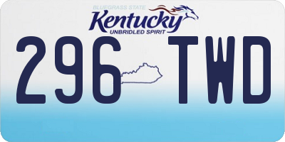 KY license plate 296TWD