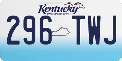 KY license plate 296TWJ