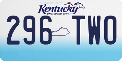 KY license plate 296TWO
