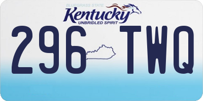 KY license plate 296TWQ