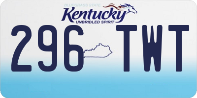 KY license plate 296TWT