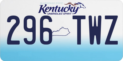 KY license plate 296TWZ
