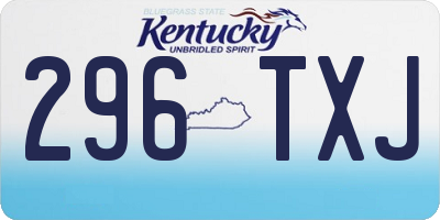 KY license plate 296TXJ
