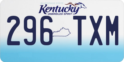 KY license plate 296TXM