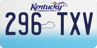KY license plate 296TXV