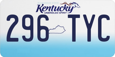 KY license plate 296TYC