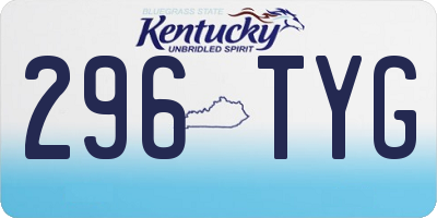 KY license plate 296TYG