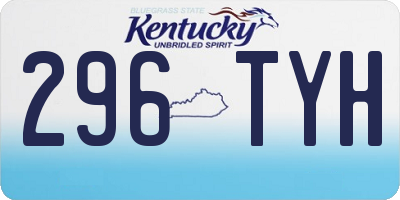 KY license plate 296TYH