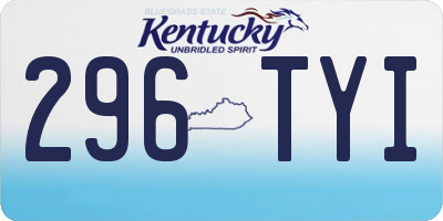 KY license plate 296TYI