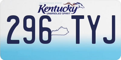 KY license plate 296TYJ
