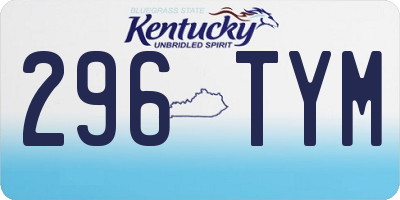 KY license plate 296TYM