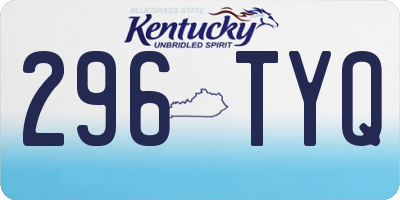 KY license plate 296TYQ