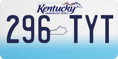 KY license plate 296TYT