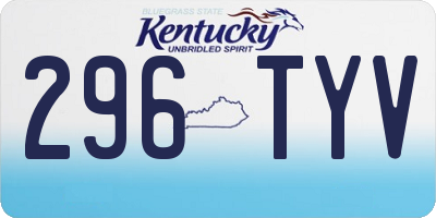 KY license plate 296TYV