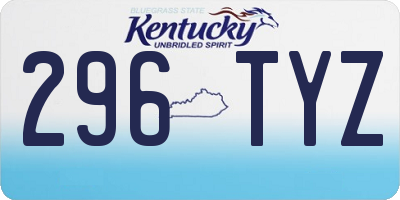 KY license plate 296TYZ