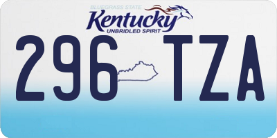 KY license plate 296TZA