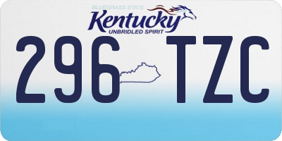 KY license plate 296TZC