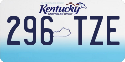 KY license plate 296TZE