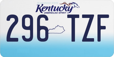KY license plate 296TZF