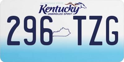 KY license plate 296TZG