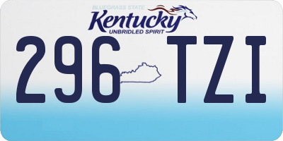 KY license plate 296TZI