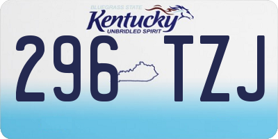 KY license plate 296TZJ