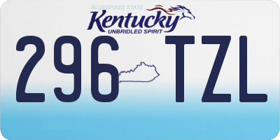 KY license plate 296TZL